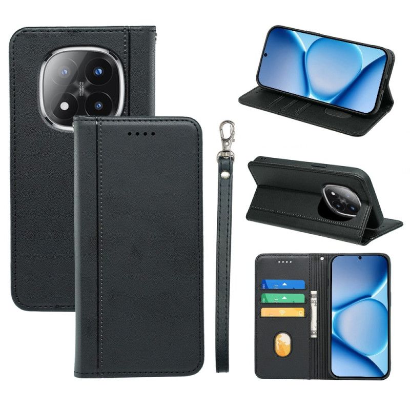 Kožené Pouzdro Folio Xiaomi Redmi Note 15 Pro Plus 5g Lemování