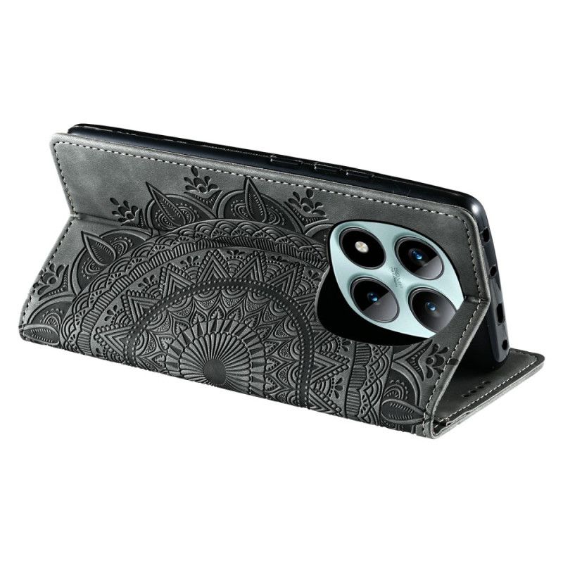 Kožené Pouzdro Xiaomi Redmi Note 15 Pro Plus 5g Kryty Na Mobil Semišový Efekt Mandaly