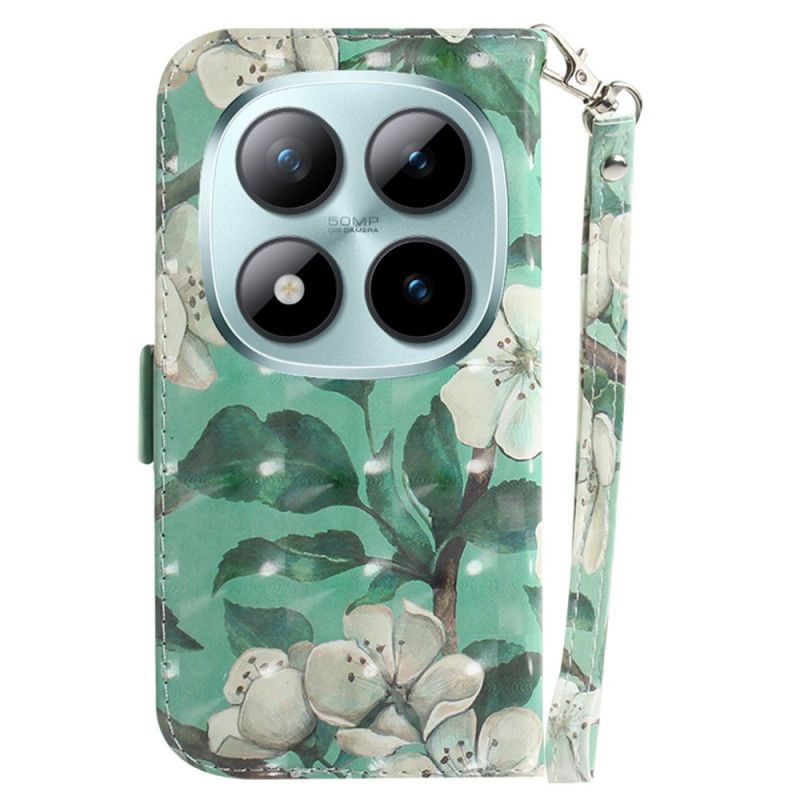 Kožený Kryt Na Xiaomi Redmi Note 15 Pro Plus 5g Akvarelové Květiny