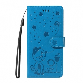 Kožený Kryt Na Xiaomi Redmi Note 15 Pro Plus 5g Design Kočky A Včely