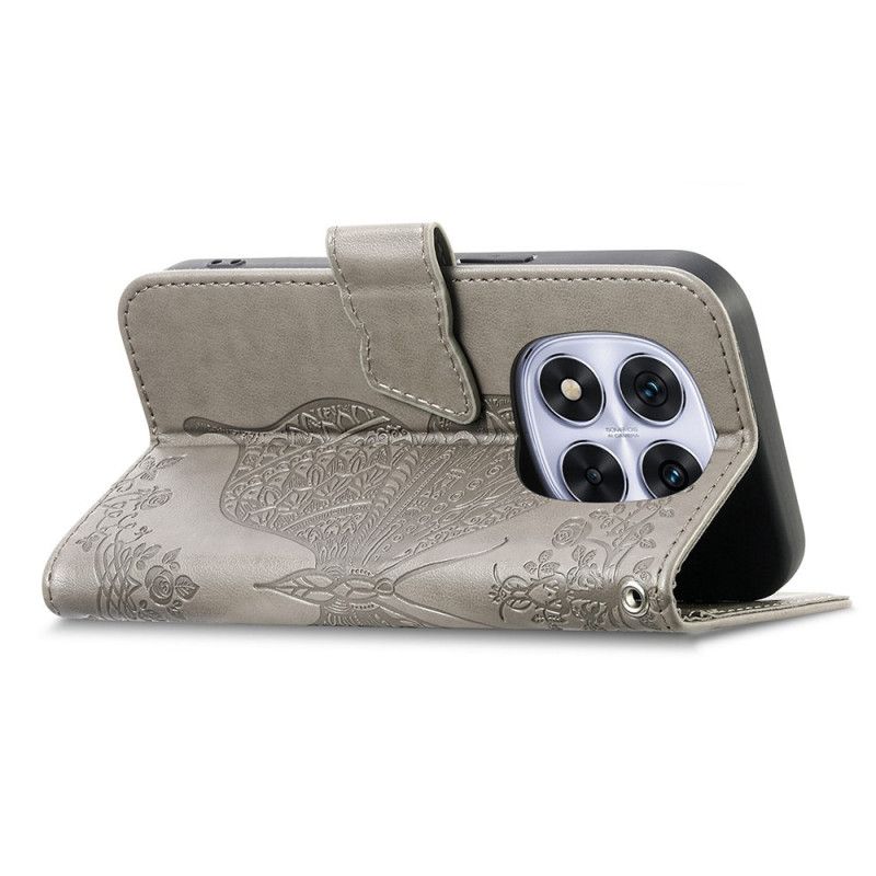 Kožený Kryt Na Xiaomi Redmi Note 15 Pro Plus 5g Grafika Motýl