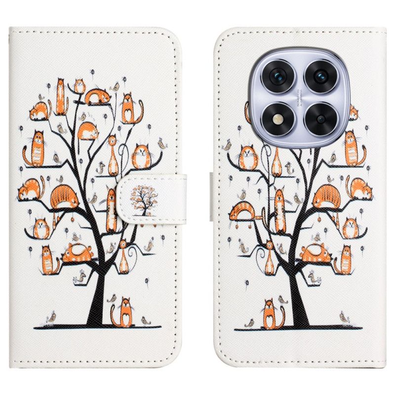 Kožený Kryt Na Xiaomi Redmi Note 15 Pro Plus 5g Kočky A Strom