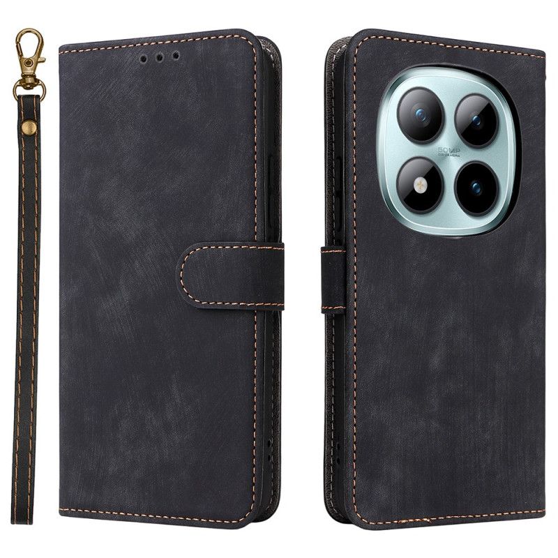 Kožený Kryt Na Xiaomi Redmi Note 15 Pro Plus 5g Semišový Efekt S Popruhem