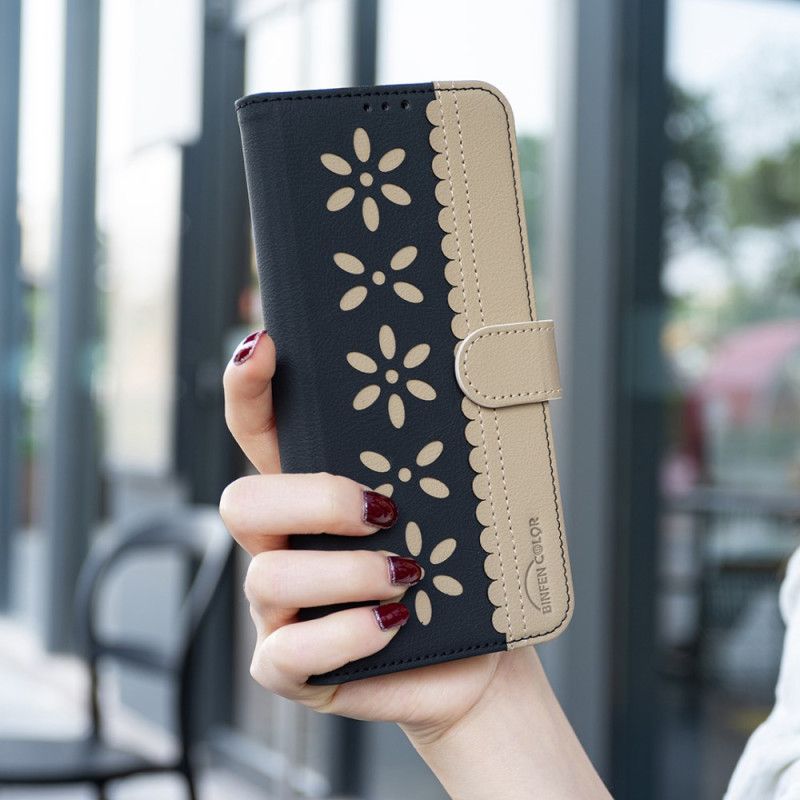 Kožený Kryt Xiaomi Redmi Note 15 Pro Plus 5g Binfen Color Květinový Vzor