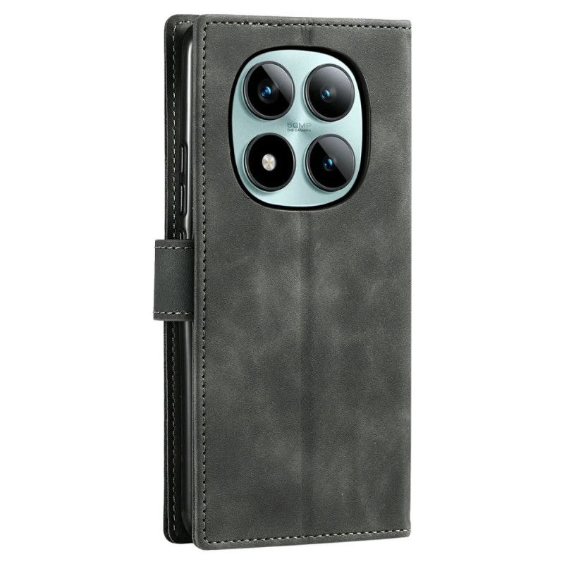 Kožený Kryt Xiaomi Redmi Note 15 Pro Plus 5g Dvoubarevná Peněženka S Retro Páskem