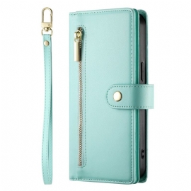 Kožený Kryt Xiaomi Redmi Note 15 Pro Plus 5g Kapsa Na Zip A Popruhy