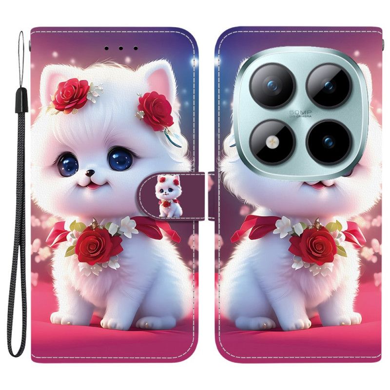 Kožený Kryt Xiaomi Redmi Note 15 Pro Plus 5g Kočka A Růže