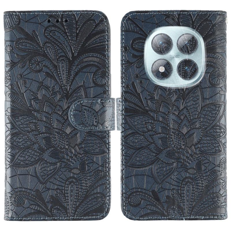 Kožený Kryt Xiaomi Redmi Note 15 Pro Plus 5g Krajkový Květinový Vzor