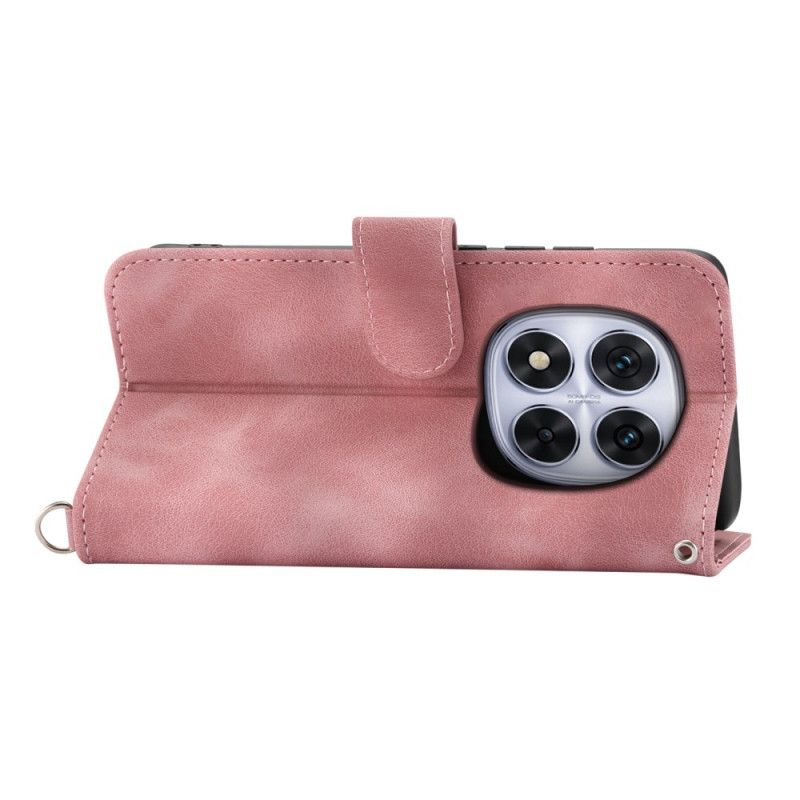 Kožený Kryt Xiaomi Redmi Note 15 Pro Plus 5g Květinový Vzor S Ramenním Popruhem A Popruhem