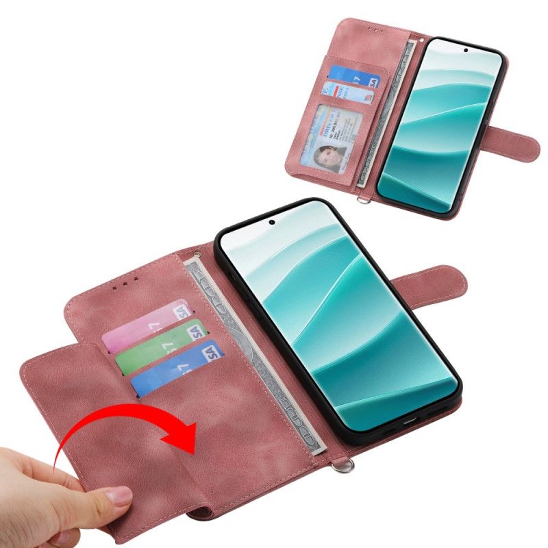 Kožený Kryt Xiaomi Redmi Note 15 Pro Plus 5g Květinový Vzor S Ramenním Popruhem A Popruhem