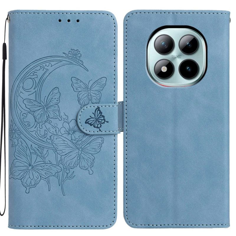 Kožený Kryt Xiaomi Redmi Note 15 Pro Plus 5g Motýlí A Květinový Vzor