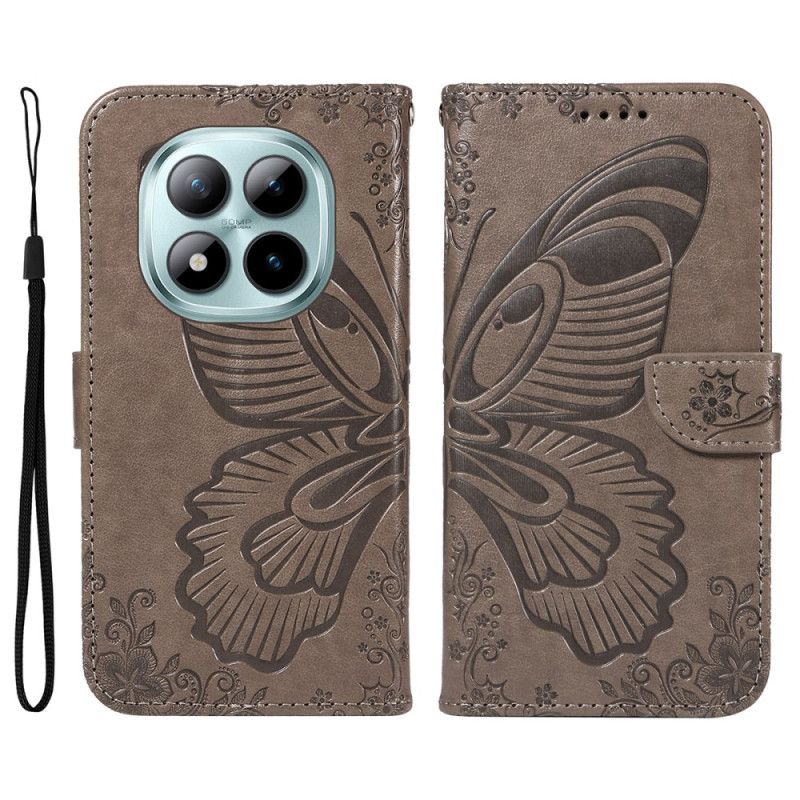 Kožený Kryt Xiaomi Redmi Note 15 Pro Plus 5g Motýlí Vzor