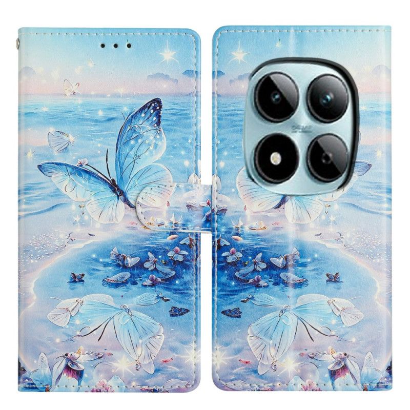 Kožený Kryt Xiaomi Redmi Note 15 Pro Plus 5g Mořský Motýl
