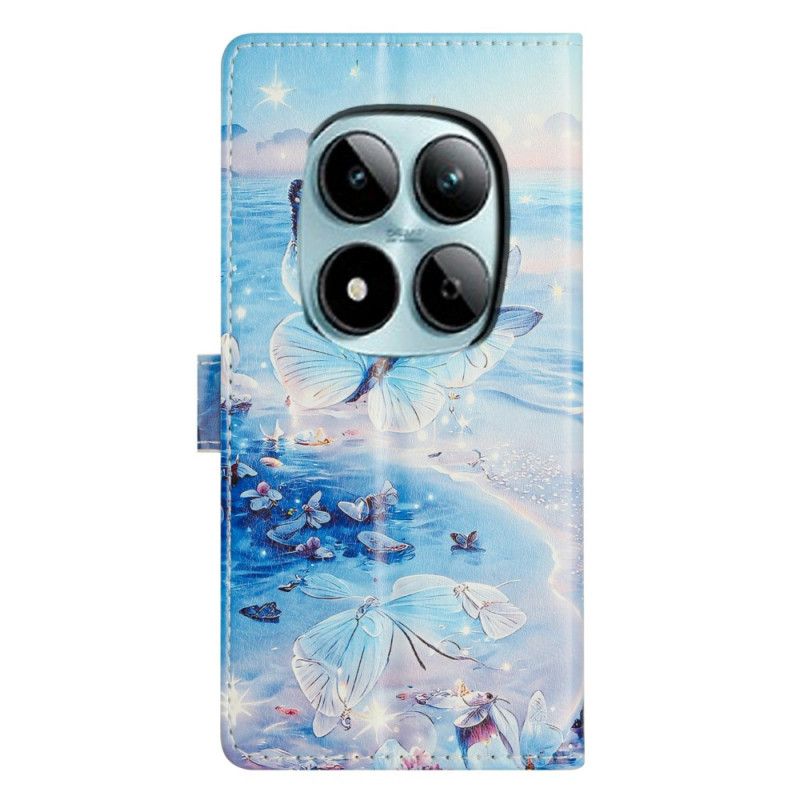 Kožený Kryt Xiaomi Redmi Note 15 Pro Plus 5g Mořský Motýl