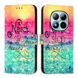 Kožený Kryt Xiaomi Redmi Note 15 Pro Plus 5g Nikdy Nepřestávej Snít