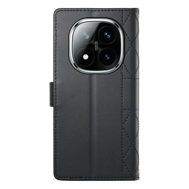 Kožený Kryt Xiaomi Redmi Note 15 Pro Plus 5g Prošívané S Popruhy