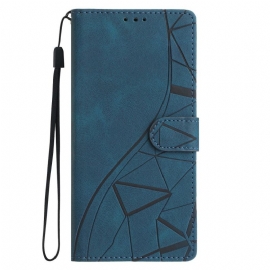 Kožený Kryt Xiaomi Redmi Note 15 Pro Plus 5g Trojúhelníkový Vzor