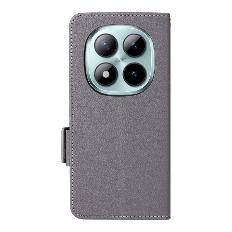 Kožený Kryt Xiaomi Redmi Note 15 Pro Plus 5g Umělá Kůže Liči S Popruhem