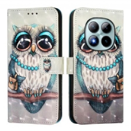 Kožený Kryt Xiaomi Redmi Note 15 Pro Plus 5g Šedá Sova