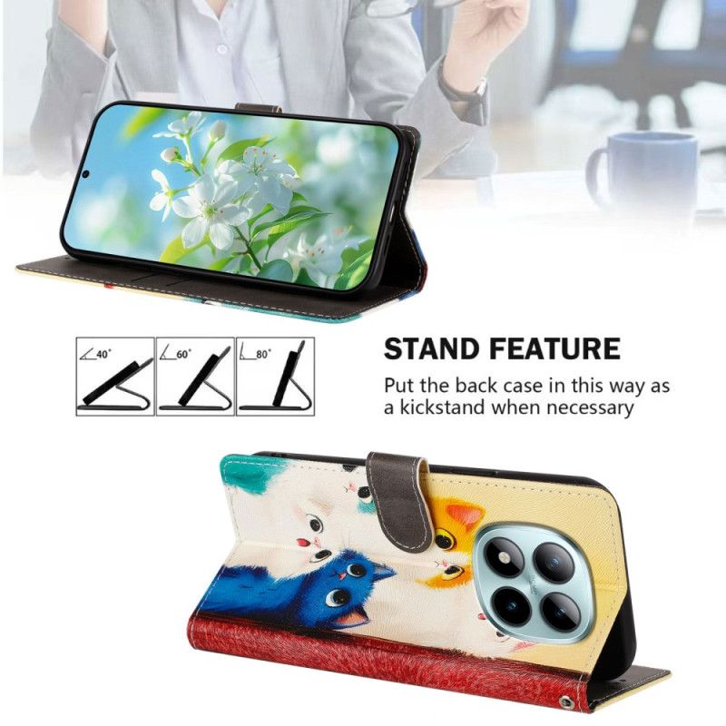 Peněženková Pouzdra Xiaomi Redmi Note 15 Pro Plus 5g Kryty Na Mobil Barevné Kočky