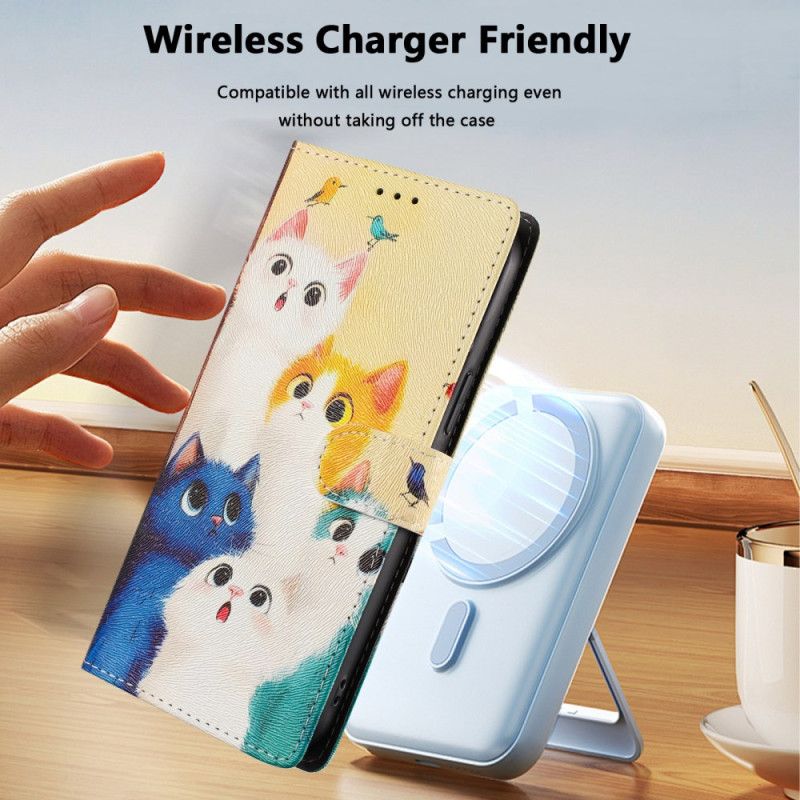 Peněženková Pouzdra Xiaomi Redmi Note 15 Pro Plus 5g Kryty Na Mobil Barevné Kočky