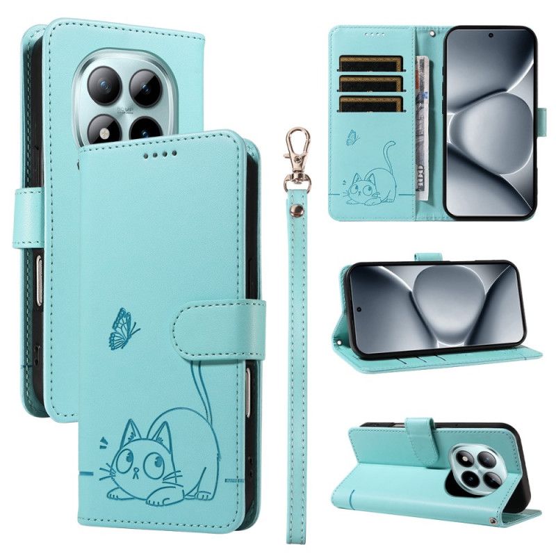 Peněženková Pouzdra Xiaomi Redmi Note 15 Pro Plus 5g Kryty Na Mobil Peněženka S Rytým Kočičím Páskem