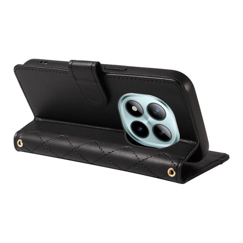 Peněženková Pouzdra Xiaomi Redmi Note 15 Pro Plus 5g Kryty Na Mobil Prošívané S Popruhem A Ramenním Popruhem