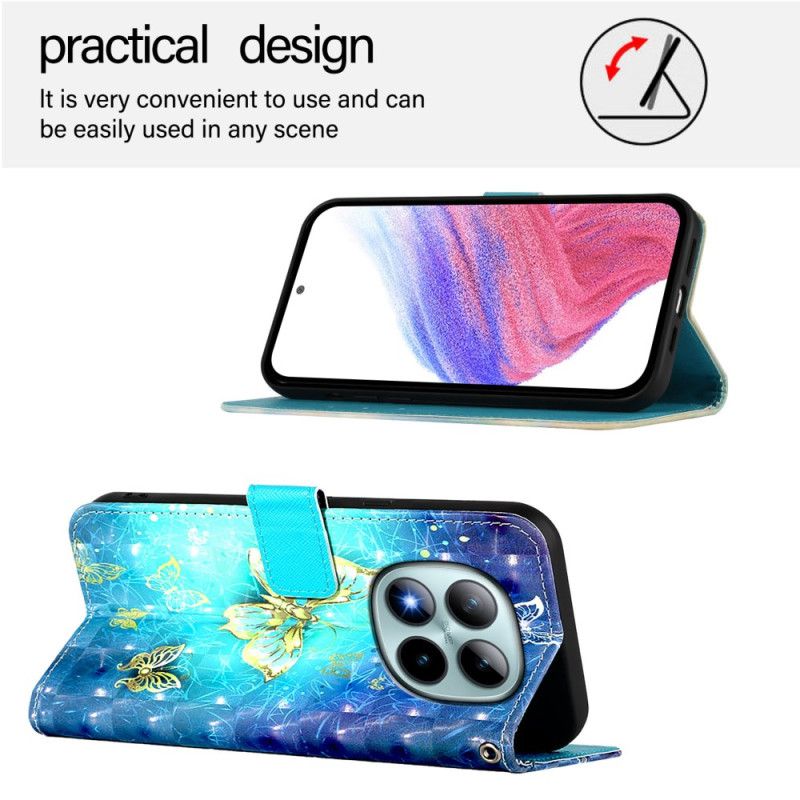 Peněženková Pouzdra Xiaomi Redmi Note 15 Pro Plus 5g Kryty Na Mobil Zlatí Motýli