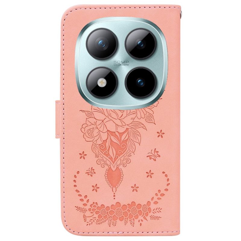 Peněženková Pouzdra Xiaomi Redmi Note 15 Pro Plus 5g Motýli A Růže