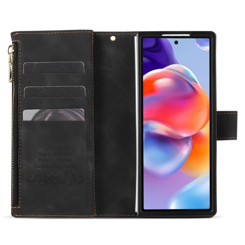 Kožený Kryt Samsung Galaxy Z Fold 7 Dvoubarevná Peněženka