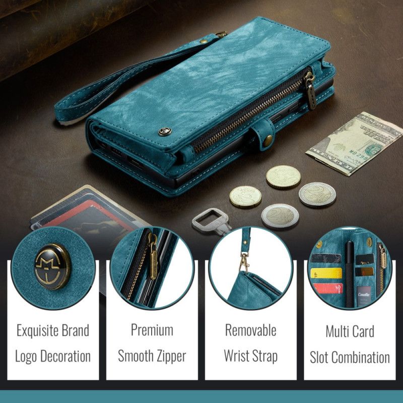 Kožený Kryt Samsung Galaxy Z Fold 7 Odnímatelná Peněženka Caseme