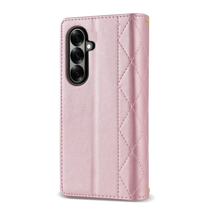 Kožený Kryt Samsung Galaxy Z Fold 7 Polstrované S Ramenním Popruhem A Šňůrkou