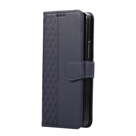 Kožený Kryt Samsung Galaxy Z Fold 7 Reliéfní Vzor S Popruhem