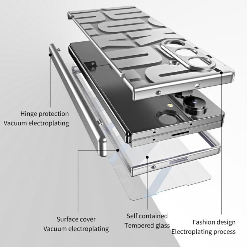 Kryt Samsung Galaxy Z Fold 7 Design S Písmeny A Ochrannou Fólií Z Tvrzeného Skla