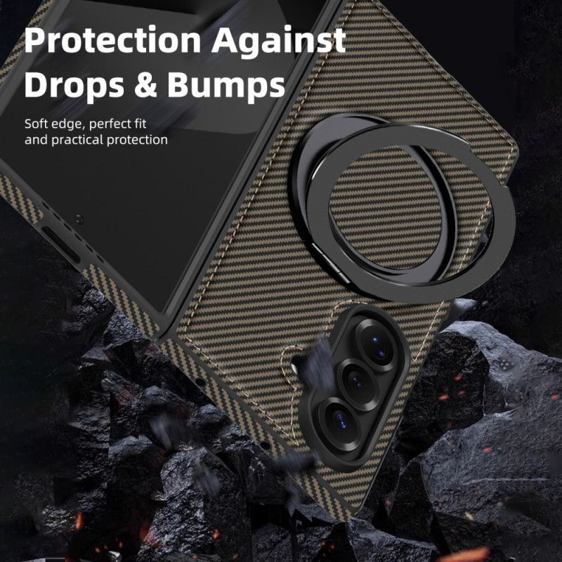 Kryt Samsung Galaxy Z Fold 7 Magnetické Texturované Uhlíkové Vlákno