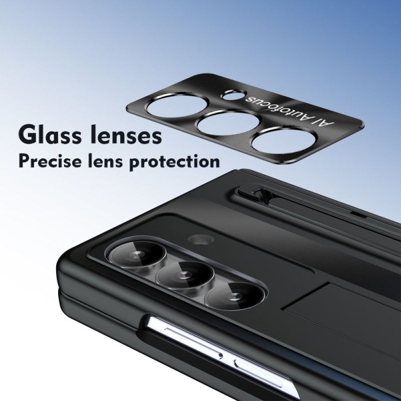 Kryt Samsung Galaxy Z Fold 7 Stojan S Kovovým Efektem A Ochranná Fólie Na Displej