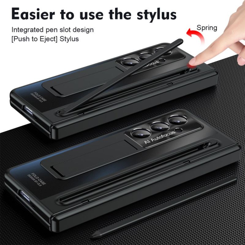 Kryt Samsung Galaxy Z Fold 7 Stojan S Kovovým Efektem A Ochranná Fólie Na Displej