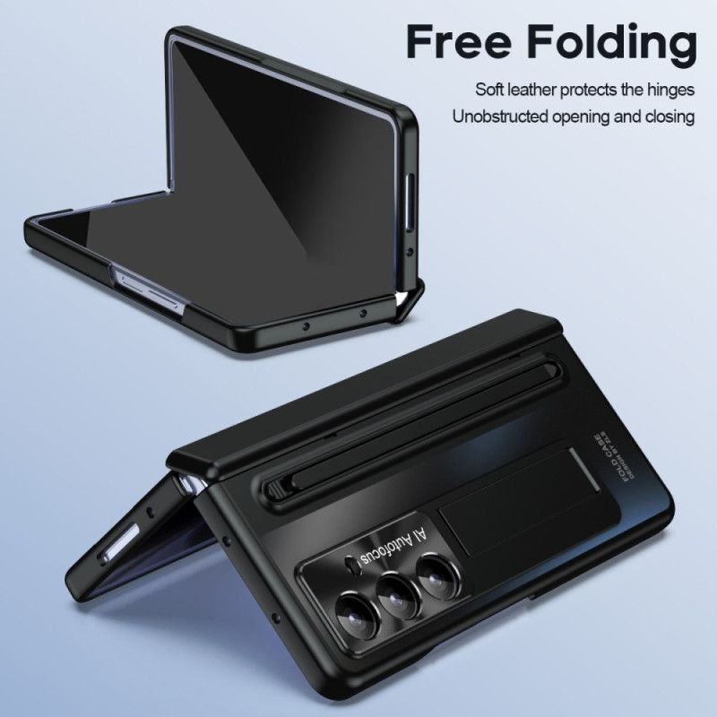 Kryt Samsung Galaxy Z Fold 7 Stojan S Kovovým Efektem A Ochranná Fólie Na Displej