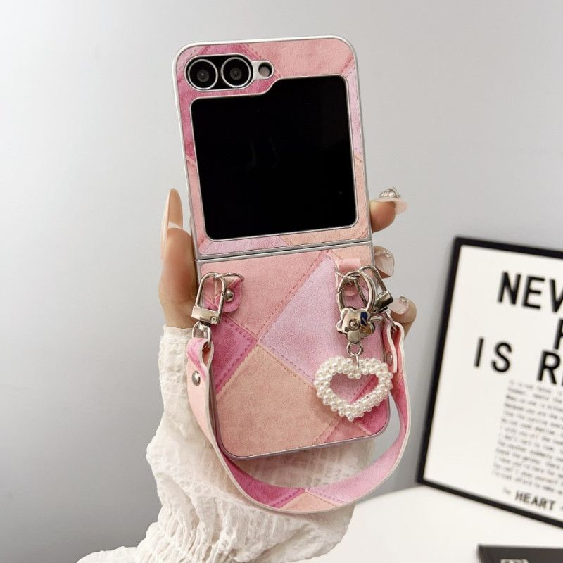 Kryt Na Samsung Galaxy Z Flip 7 Fe Diamantový Vzor S Řemínkem