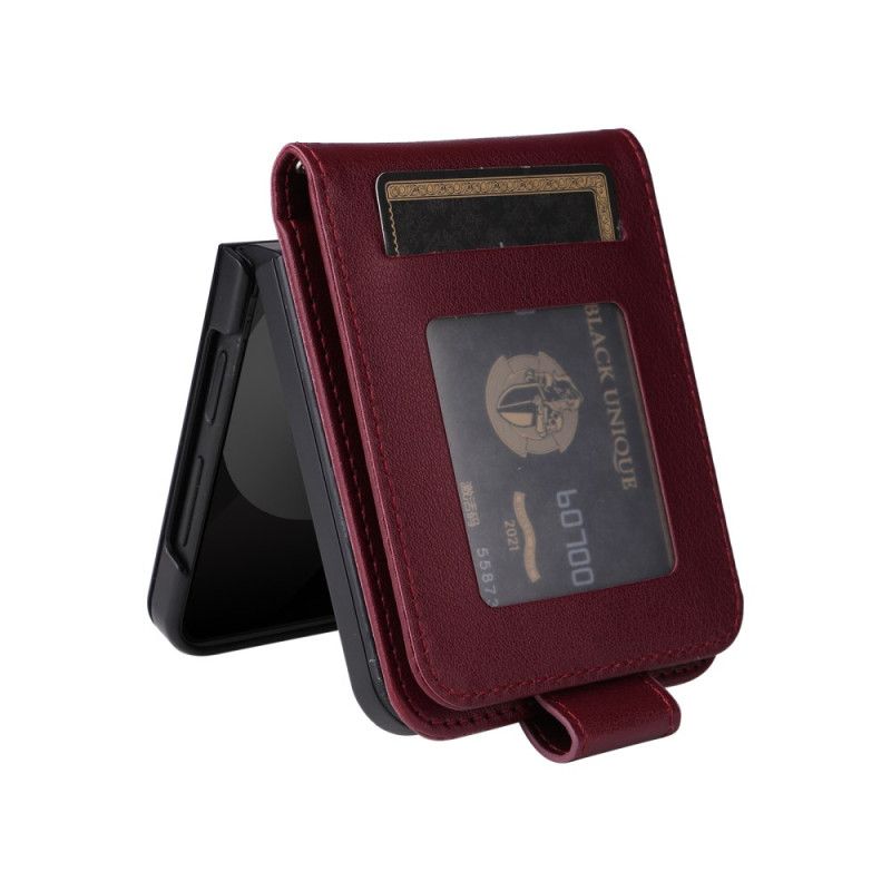 Kryt Na Samsung Galaxy Z Flip 7 Fe Pouzdro Na Karty S Koženým Efektem