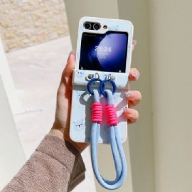 Kryt Samsung Galaxy Z Flip 7 Fe Medvědí Vzor A Řemínek Na Zápěstí