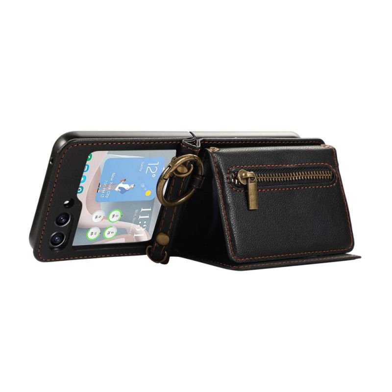 Kryt Samsung Galaxy Z Flip 7 Fe Peněženka Na Zip A Ramenní Popruh