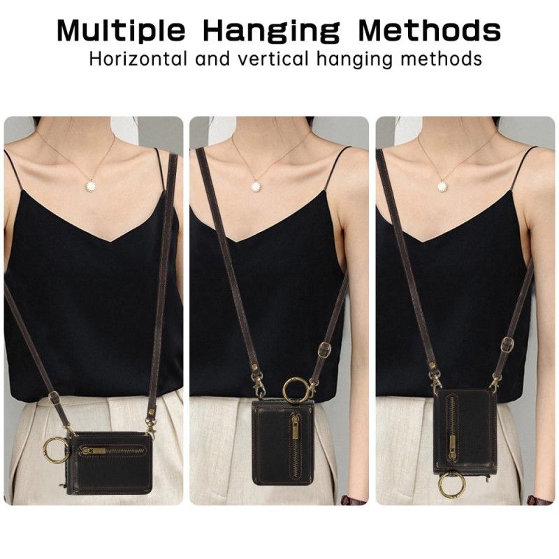 Kryt Samsung Galaxy Z Flip 7 Fe Peněženka Na Zip A Ramenní Popruh