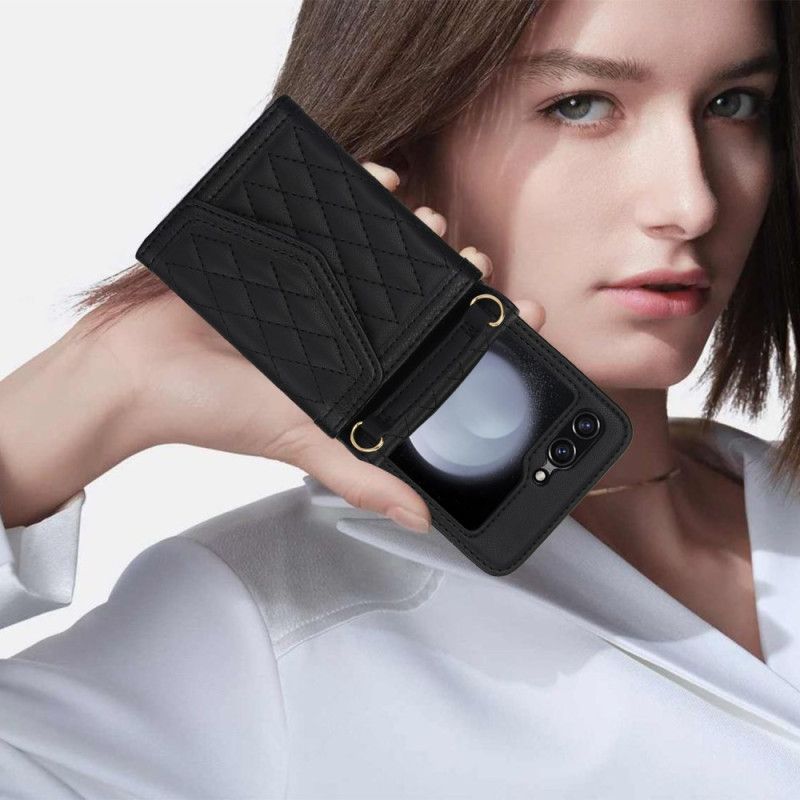 Kryt Samsung Galaxy Z Flip 7 Fe Pouzdro Na Karty Ramenní Popruh A Šňůrka Na Krk