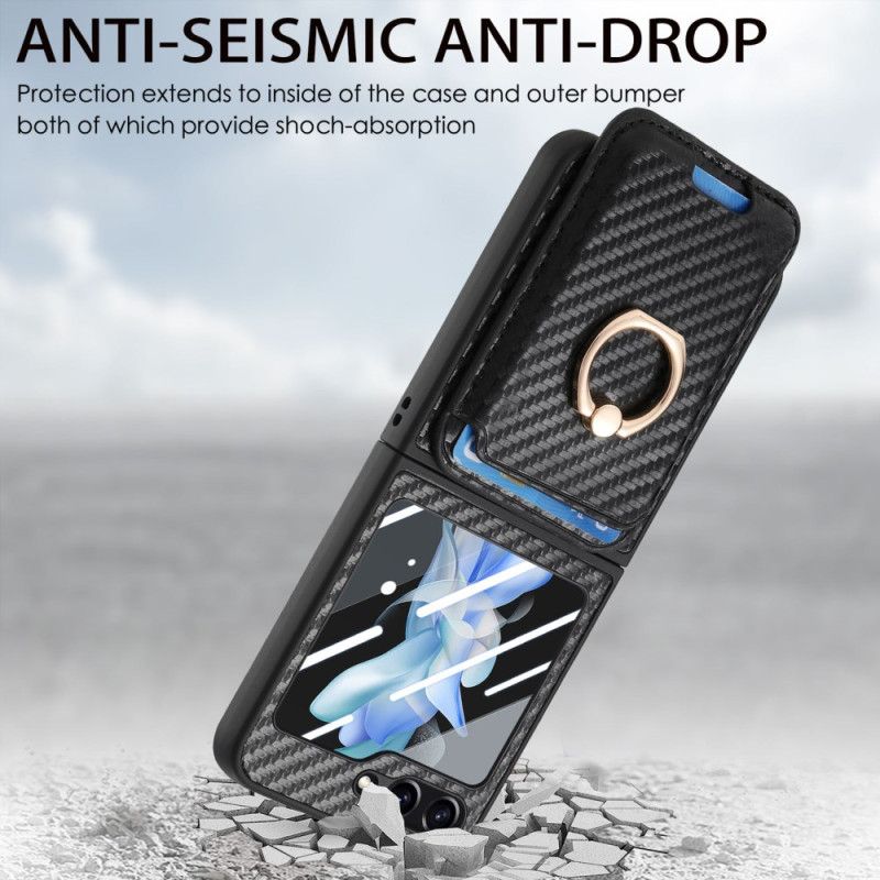 Kryt Samsung Galaxy Z Flip 7 Fe Pouzdro Na Karty S Uhlíkovými Vlákny