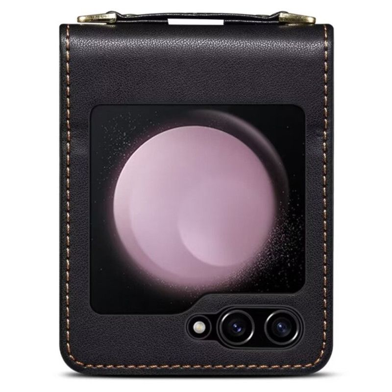 Kryt Samsung Galaxy Z Flip 7 Fe Prošívané Pouzdro Na Karty A Ramenní Popruh