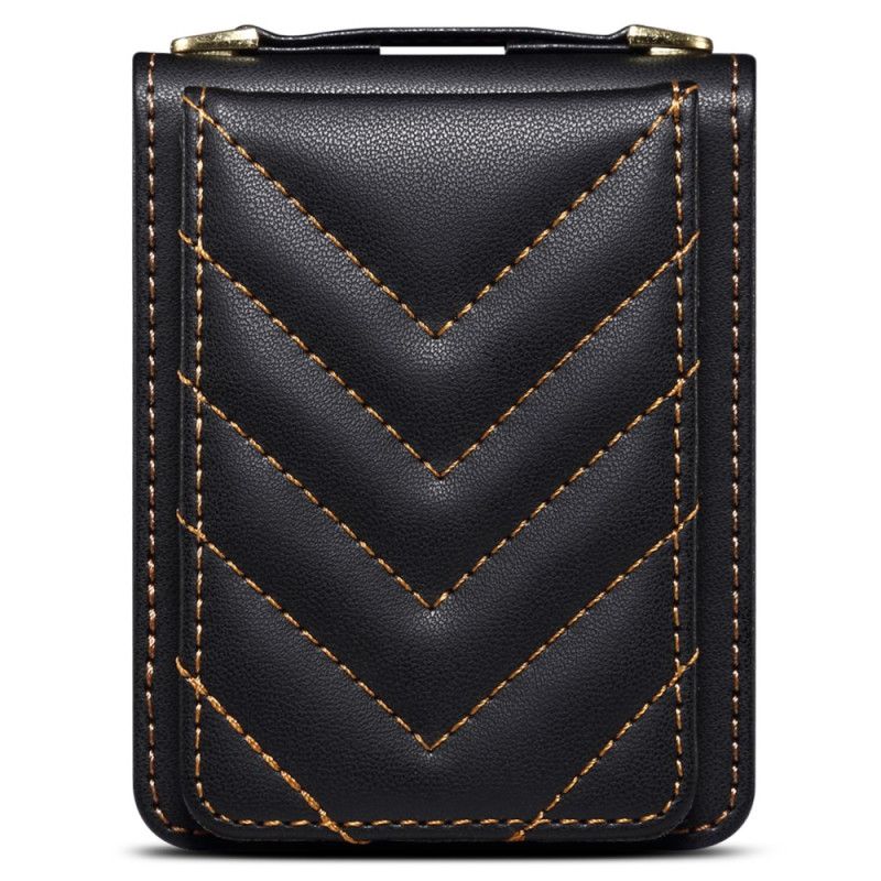 Kryt Samsung Galaxy Z Flip 7 Fe Prošívané Pouzdro Na Karty A Ramenní Popruh