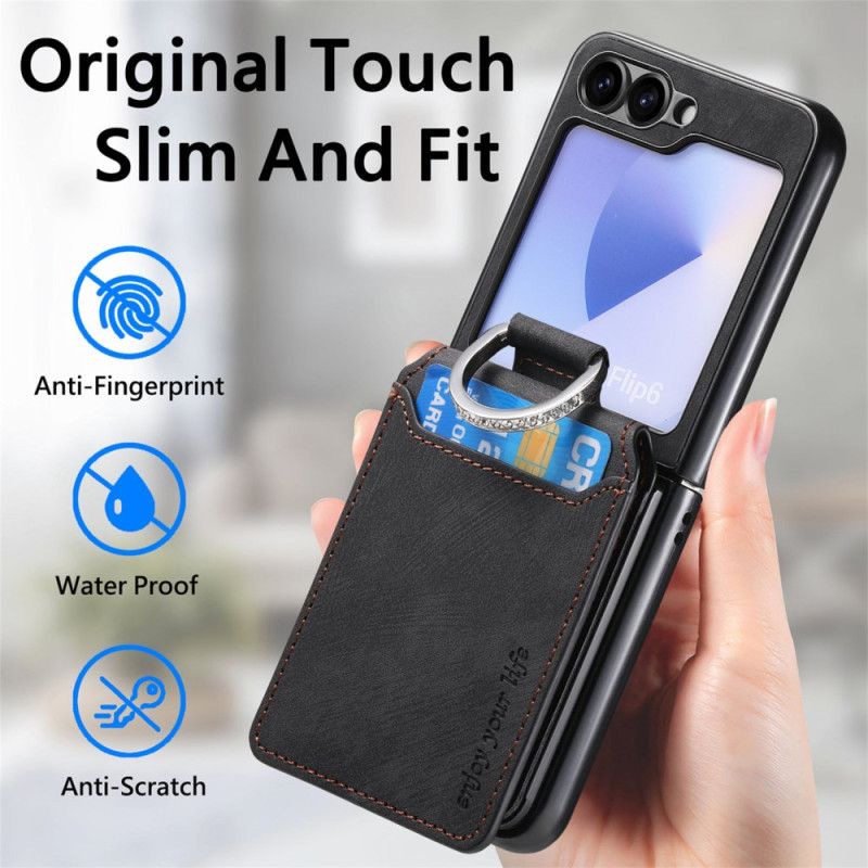 Kryt Samsung Galaxy Z Flip 7 Fe Semišový Efekt S Pouzdrem Na Karty