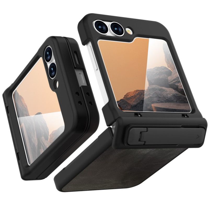 Kryt Samsung Galaxy Z Flip 7 Fe Stojan S Efektem Vintage Kůže