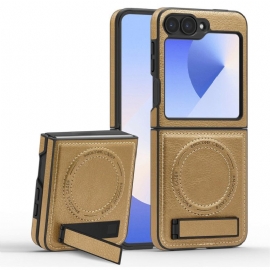 Kryt Samsung Galaxy Z Flip 7 Fe Stojan S Koženým Efektem Kompatibilní S Magsafe